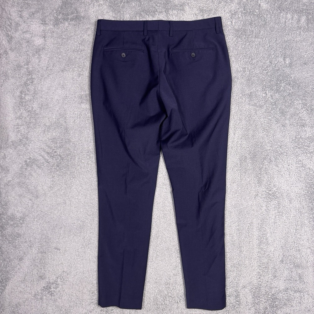J.Crew Thompson Tapered Dress Pants Mens 32x30 Navy Blue Wool Stretch Chino - Picture 8 of 14